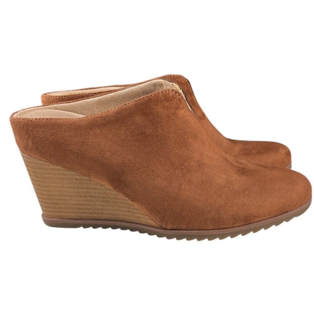 SOUL Naturalizer Haley Mule Wedge Shoes Fabric Upper Chestnut Color Size 9 M
